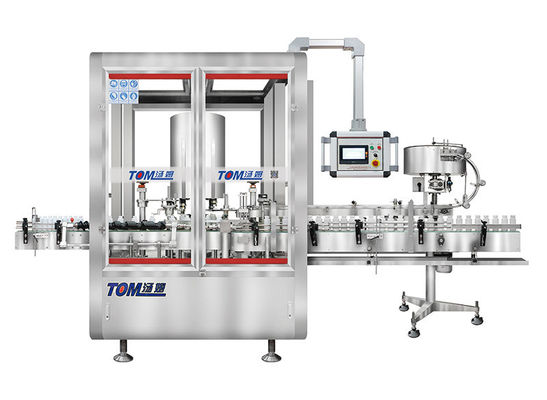 Máquina de fecho automático de aço inoxidável, controlada por PLC rotativo para garrafa